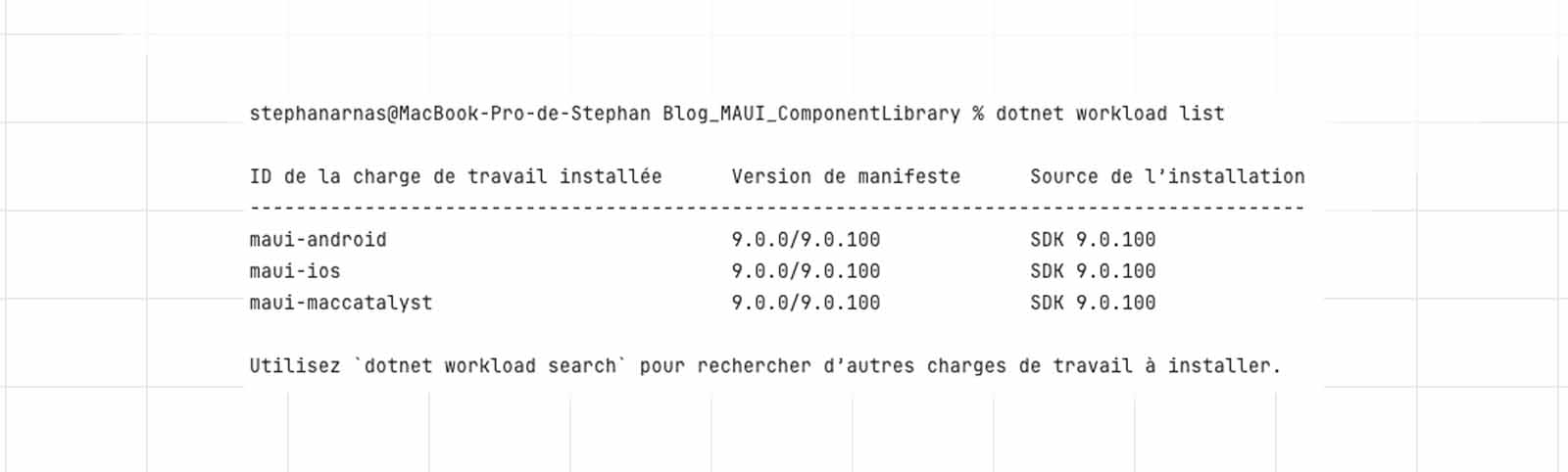 dotnet workload maui version